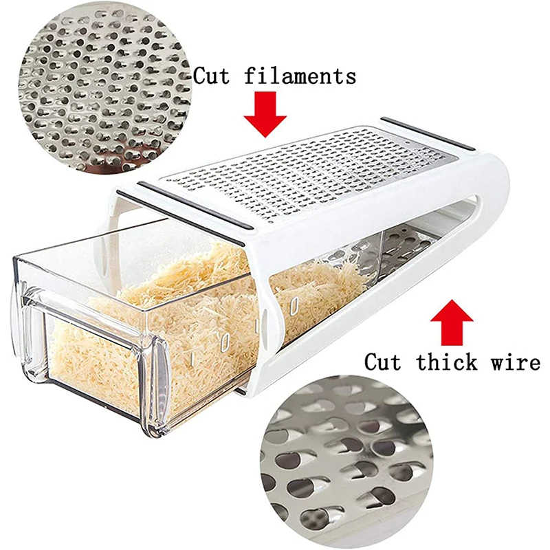 Cheese Grater Box - Râpe à fromage à lames doubles,