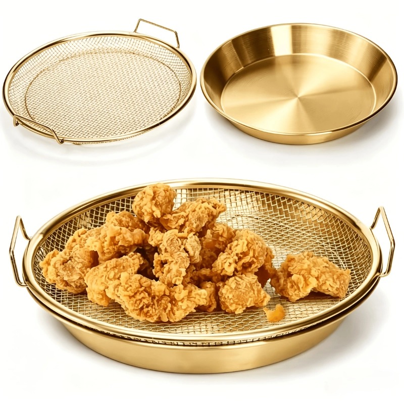Kitchen Gadgets Air Fryer - Grille de friteuse robuste dorée, panier
