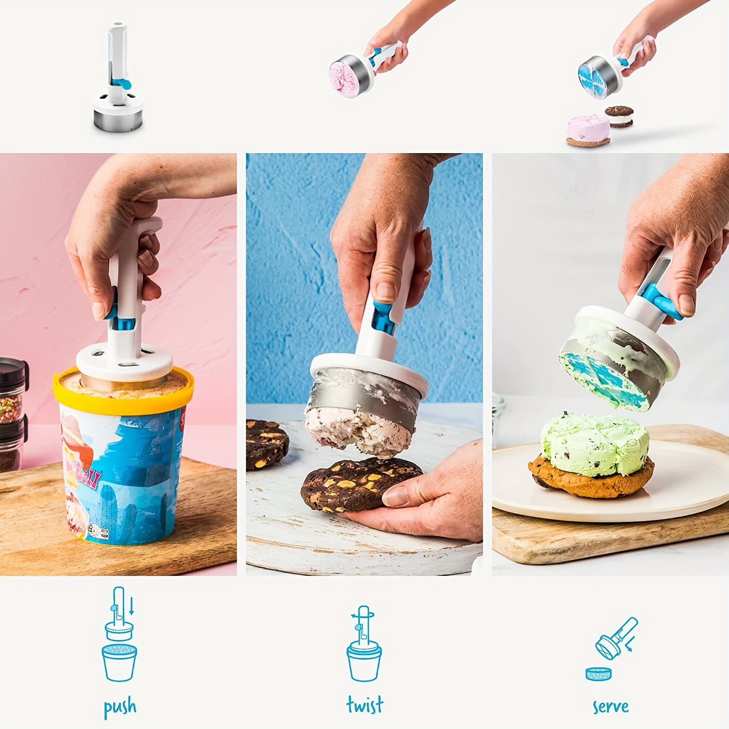 Kitchen Gadgets Essential - Cuillère à crème glacée ergonomique –
