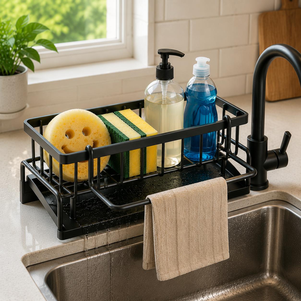 Kitchen Gadgets Essential - Support d'éponge de cuisine amélioré en