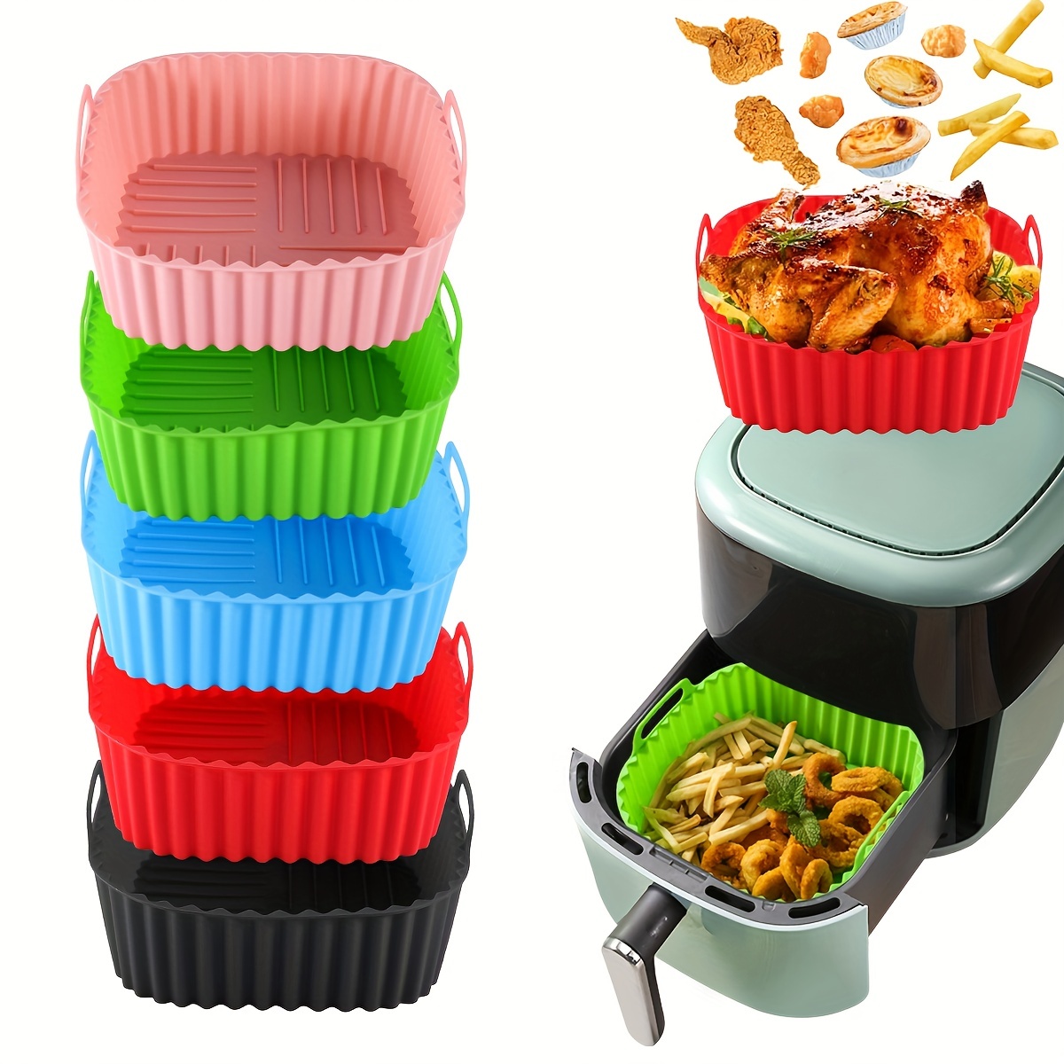 1 revêtement carré en silicone - Kitchen Gadgets Air Fryer avis et prix